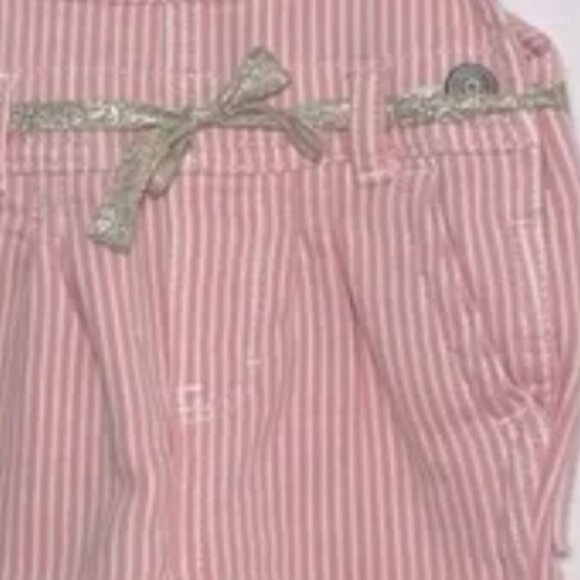 Baby B'gosh Pink and White stripe knit overalls size 24 m - Picture 4 of 10
